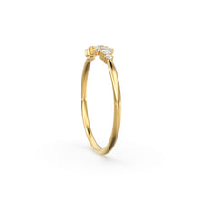 Load image into Gallery viewer, Cluster Ring in 14k Gold / Diamond Cluster Ring / Unique Diamond Stackable Ring / Diamond Wedding Band