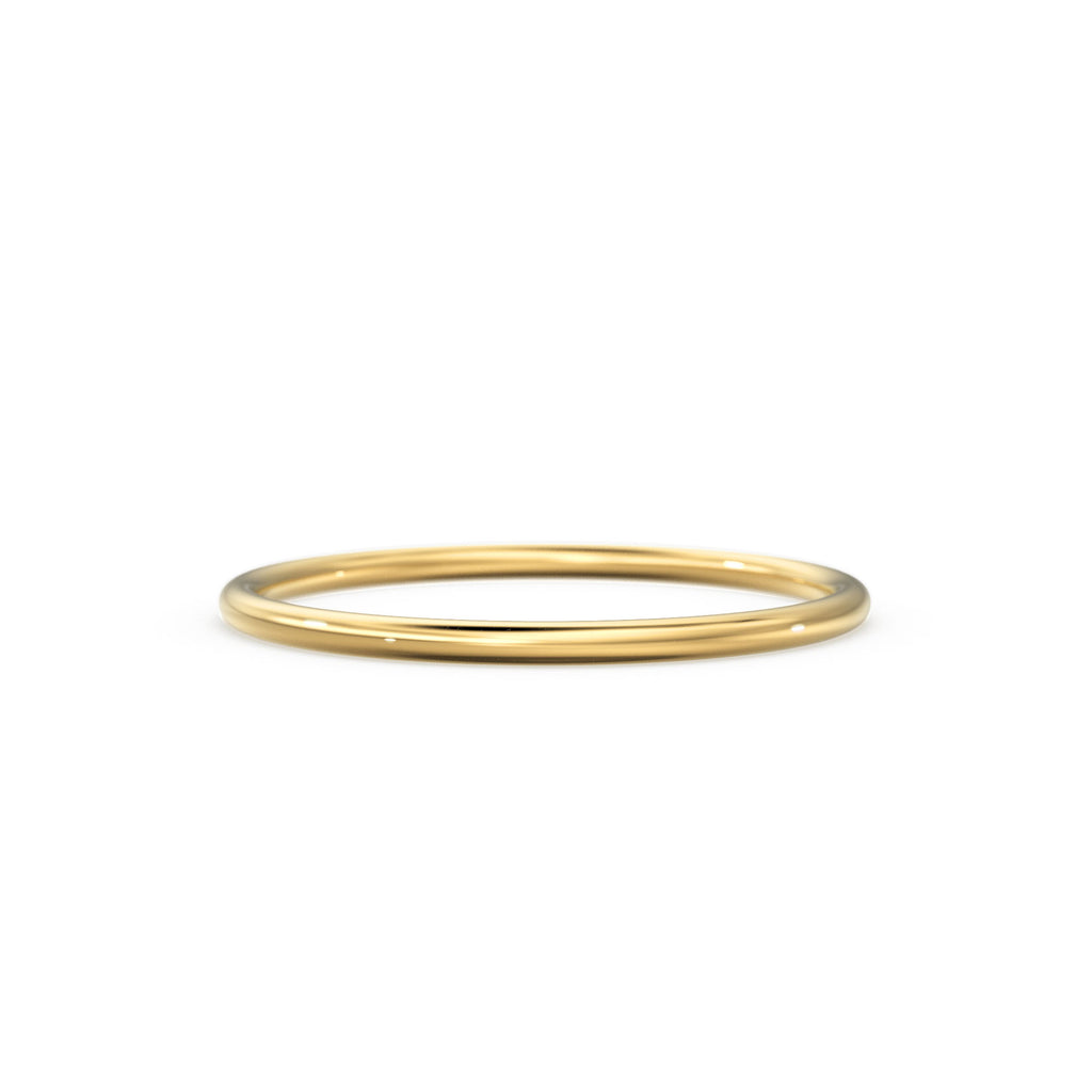 Gold Ring / 14K Solid Gold Round Wedding Band / 1.2 MM Yellow Gold Ring / Dainty Stacking Ring / Simple Delicate Ring / Thin wedding band