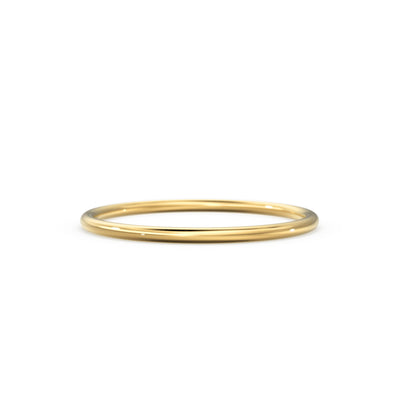 Gold Ring / 14K Solid Gold Round Wedding Band / 1.2 MM Yellow Gold Ring / Dainty Stacking Ring / Simple Delicate Ring / Thin wedding band