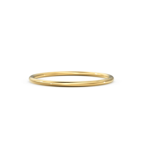 Gold Ring / 14K Solid Gold Round Wedding Band / 1.2 MM Yellow Gold Ring / Dainty Stacking Ring / Simple Delicate Ring / Thin wedding band