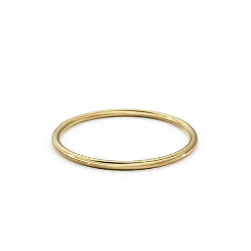Gold Ring / 14K Solid Gold Round Wedding Band / 1.2 MM Yellow Gold Ring / Dainty Stacking Ring / Simple Delicate Ring / Thin wedding band
