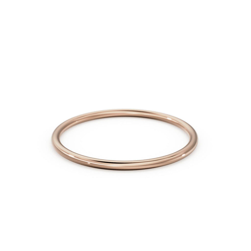 Gold Ring / 14K Solid Gold Round Wedding Band / 1.2 MM Yellow Gold Ring / Dainty Stacking Ring / Simple Delicate Ring / Thin wedding band