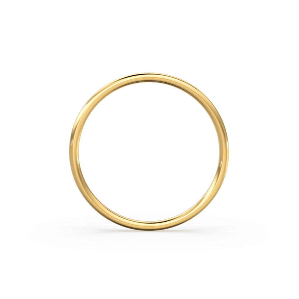 Gold Ring / 14K Solid Gold Round Wedding Band / 1.2 MM Yellow Gold Ring / Dainty Stacking Ring / Simple Delicate Ring / Thin wedding band