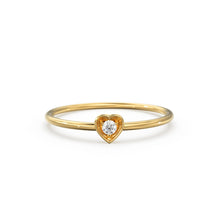 Load image into Gallery viewer, 14K Gold Birthstone Heart Ring/ Solid Gold Ring/ January/ February/ March/ April/ May/ June/ July/ August/ September/ November/ December