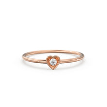 Load image into Gallery viewer, 14K Gold Birthstone Heart Ring/ Solid Gold Ring/ January/ February/ March/ April/ May/ June/ July/ August/ September/ November/ December