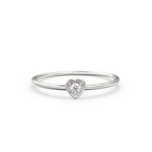 Load image into Gallery viewer, 14K Gold Birthstone Heart Ring/ Solid Gold Ring/ January/ February/ March/ April/ May/ June/ July/ August/ September/ November/ December