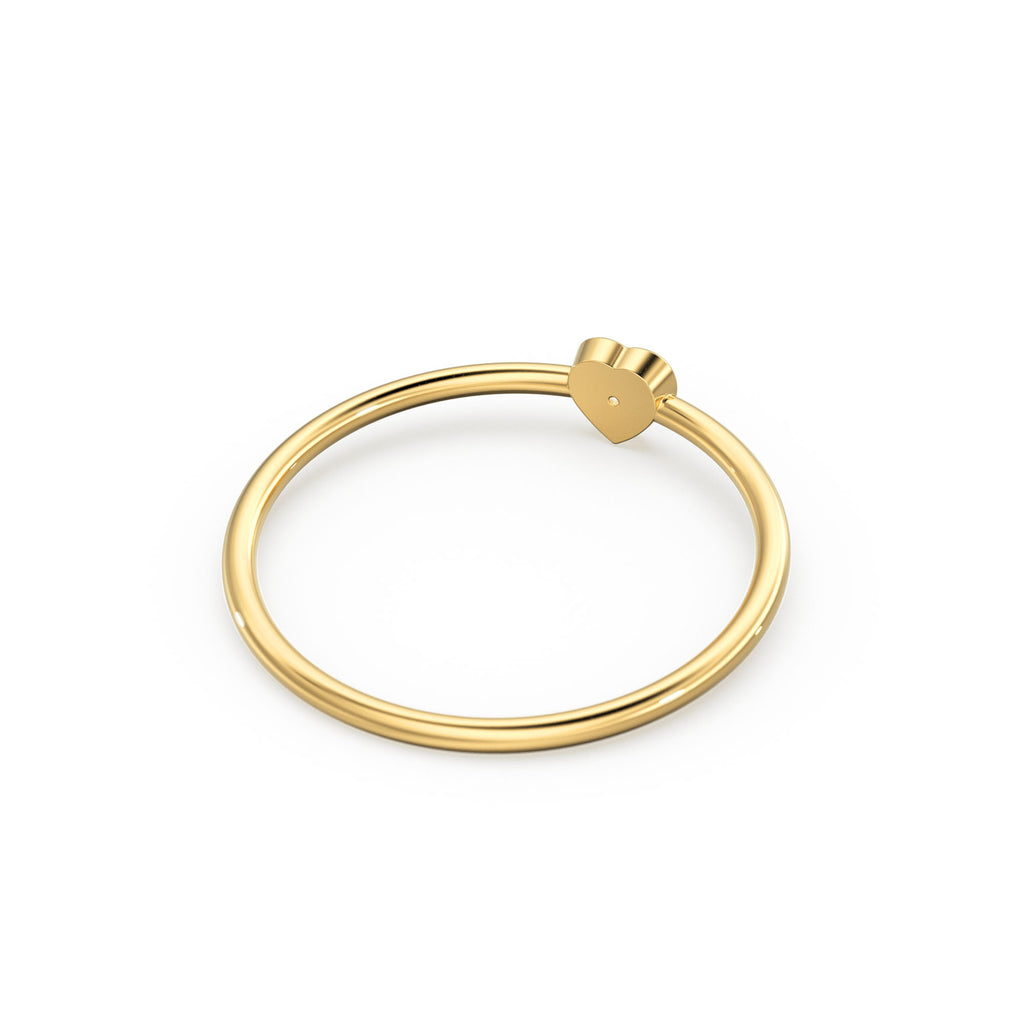 14K Gold Birthstone Heart Ring/ Solid Gold Ring/ January/ February/ March/ April/ May/ June/ July/ August/ September/ November/ December