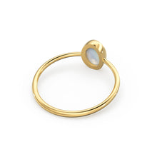 Load image into Gallery viewer, Rainbow Moonstone Ring / Moonstone Engagement Ring 14k Gold / Oval Natural Blue Moonstone Bezel Ring / June Birthstone / Promise Ring
