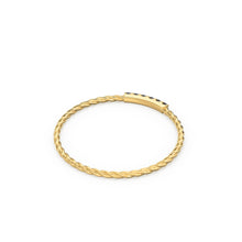 Load image into Gallery viewer, 14k Gold Twisted Black Diamond Wedding Band / Twisted Band Ring Diamonds/ Micro Pave Ring Twisted Gold Band/ Minimalist Black Diamond Band