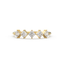 Load image into Gallery viewer, Princess Cut Diamond Ring / 14k Gold Princess Cut Diamond Wedding Ring / Princess Cut Anniversary Band / Square Diamond Eternity Band