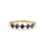 Princess Cut Black Diamond Ring / 14k Gold Princess Cut Diamond Wedding Ring / Princess Cut Anniversary Band / Black Diamond Eternity Band