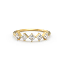 Load image into Gallery viewer, Princess Cut Diamond Ring / 14k Gold Princess Cut Diamond Wedding Ring / Princess Cut Anniversary Band / Square Diamond Eternity Band