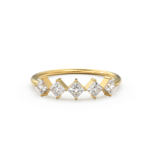 Princess Cut Diamond Ring / 14k Gold Princess Cut Diamond Wedding Ring / Princess Cut Anniversary Band / Square Diamond Eternity Band