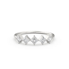 Load image into Gallery viewer, Princess Cut Diamond Ring / 14k Gold Princess Cut Diamond Wedding Ring / Princess Cut Anniversary Band / Square Diamond Eternity Band