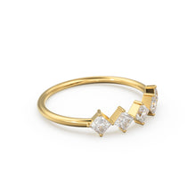 Load image into Gallery viewer, Princess Cut Diamond Ring / 14k Gold Princess Cut Diamond Wedding Ring / Princess Cut Anniversary Band / Square Diamond Eternity Band