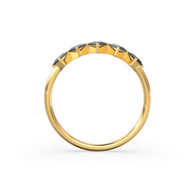 Load image into Gallery viewer, Princess Cut Black Diamond Ring / 14k Gold Princess Cut Diamond Wedding Ring / Princess Cut Anniversary Band / Black Diamond Eternity Band