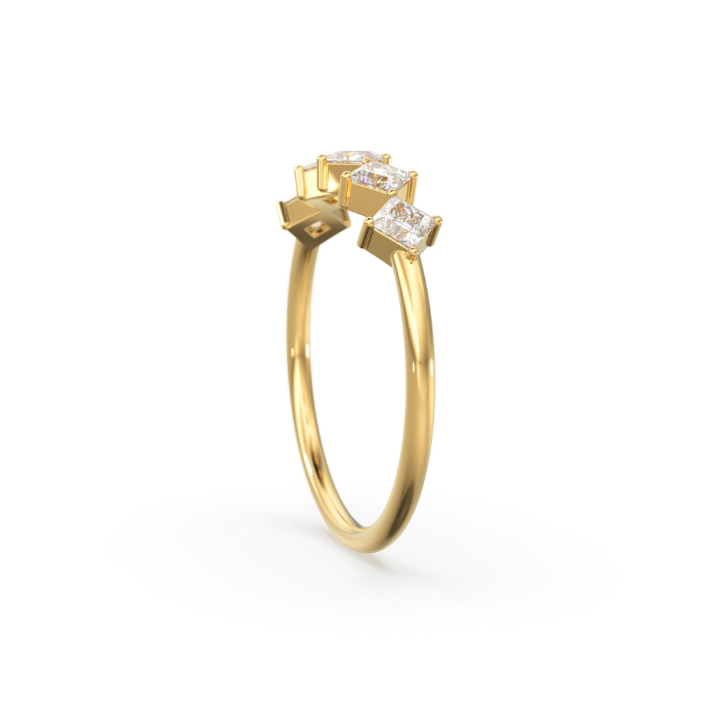 Princess Cut Diamond Ring / 14k Gold Princess Cut Diamond Wedding Ring / Princess Cut Anniversary Band / Square Diamond Eternity Band