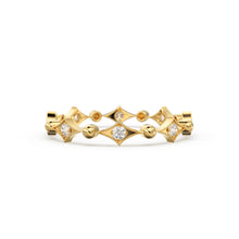 Load image into Gallery viewer, Antique Inspired Diamond Eternity band in 14k Gold / Full Eternity Diamond Wedding Band in Rose Gold / Anniversary Gift / Birthday Gift