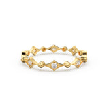 Antique Inspired Diamond Eternity band in 14k Gold / Full Eternity Diamond Wedding Band in Rose Gold / Anniversary Gift / Birthday Gift