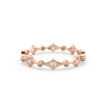 Load image into Gallery viewer, Antique Inspired Diamond Eternity band in 14k Gold / Full Eternity Diamond Wedding Band in Rose Gold / Anniversary Gift / Birthday Gift