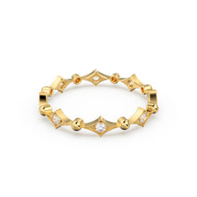 Load image into Gallery viewer, Antique Inspired Diamond Eternity band in 14k Gold / Full Eternity Diamond Wedding Band in Rose Gold / Anniversary Gift / Birthday Gift