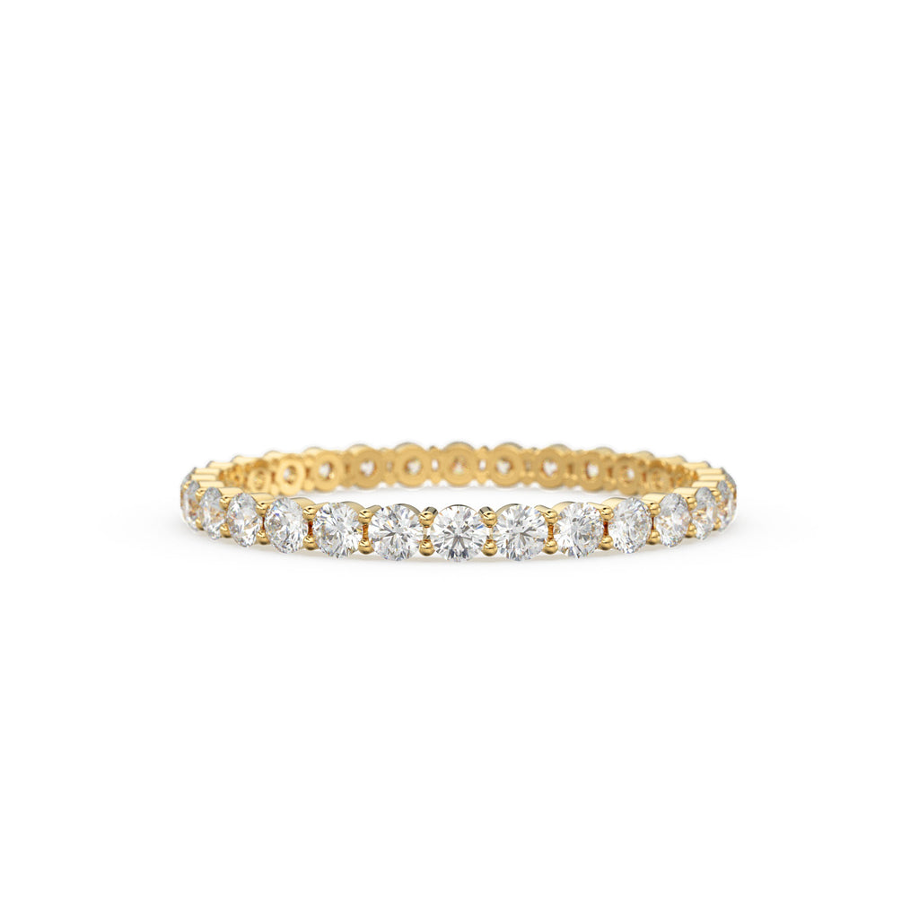 Diamond Eternity Ring / 14k Gold Womens Full Eternity Diamond Ring / 0.95 ctw 4 Prong Diamond Eternity Wedding Band / Stackable Ring