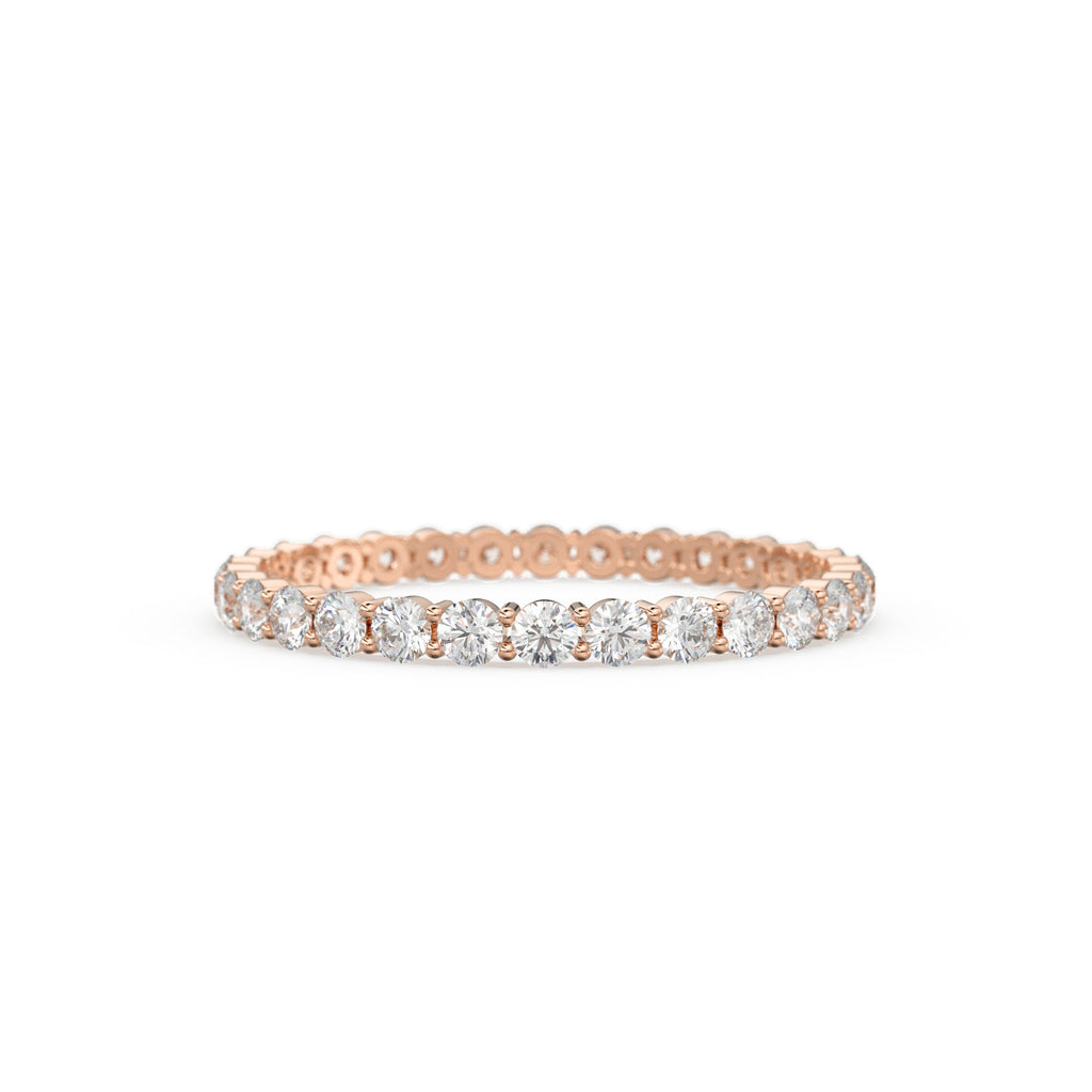 Diamond Eternity Ring / 14k Gold Womens Full Eternity Diamond Ring / 0.95 ctw 4 Prong Diamond Eternity Wedding Band / Stackable Ring
