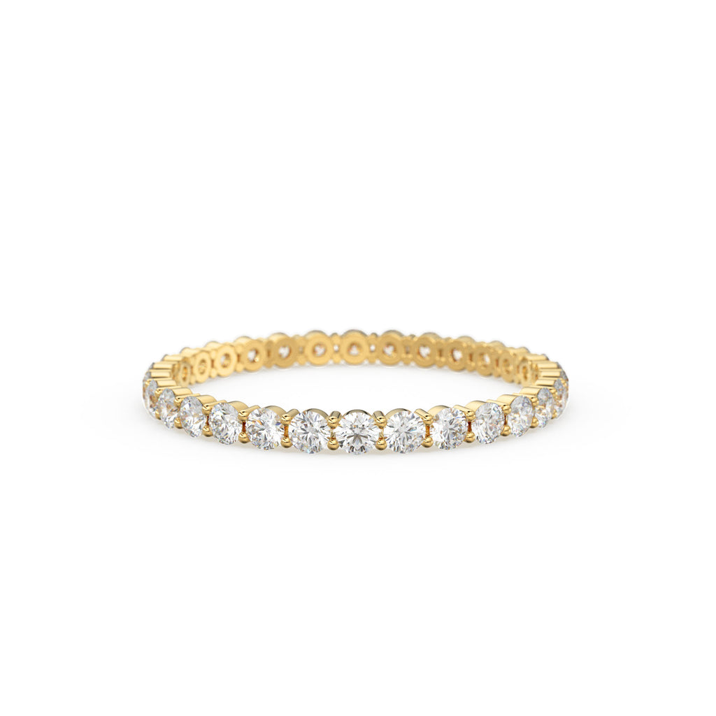 Diamond Eternity Ring / 14k Gold Womens Full Eternity Diamond Ring / 0.95 ctw 4 Prong Diamond Eternity Wedding Band / Stackable Ring