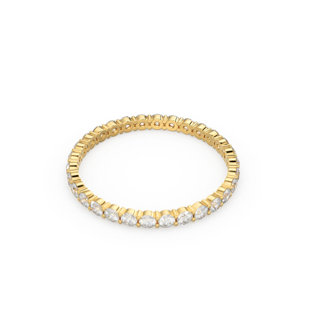Diamond Eternity Ring / 14k Gold Womens Full Eternity Diamond Ring / 0.95 ctw 4 Prong Diamond Eternity Wedding Band / Stackable Ring
