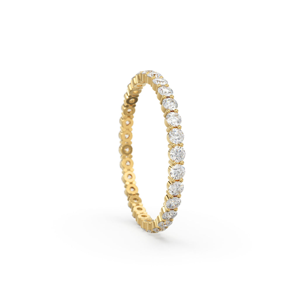 Diamond Eternity Ring / 14k Gold Womens Full Eternity Diamond Ring / 0.95 ctw 4 Prong Diamond Eternity Wedding Band / Stackable Ring