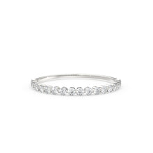 Load image into Gallery viewer, Diamond Wedding Band / 14kt Solid Gold Round Diamond Shared-Prong Ring / Rose Gold Single Shared Prong Half Diamond Eternity Wedding Band