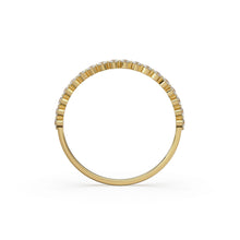 Load image into Gallery viewer, Diamond Wedding Band / 14kt Solid Gold Round Diamond Shared-Prong Ring / Rose Gold Single Shared Prong Half Diamond Eternity Wedding Band