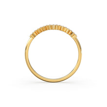 Load image into Gallery viewer, Rose Gold Diamond Wedding Band / Rose Gold Wedding Band / Rose Gold Stacking Diamond Ring / Dainty Rose Gold Diamond Ring / Crown Ring