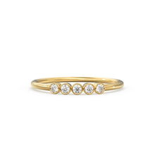 Load image into Gallery viewer, Bezel Set Diamond Band in 14k Gold / Bezel Set Diamond Ring / Simple Thin Gold Band White Diamond Ring / Diamond Bezel Set Wedding Band
