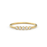 Bezel Set Diamond Band in 14k Gold / Bezel Set Diamond Ring / Simple Thin Gold Band White Diamond Ring / Diamond Bezel Set Wedding Band