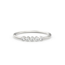 Load image into Gallery viewer, Bezel Set Diamond Band in 14k Gold / Bezel Set Diamond Ring / Simple Thin Gold Band White Diamond Ring / Diamond Bezel Set Wedding Band