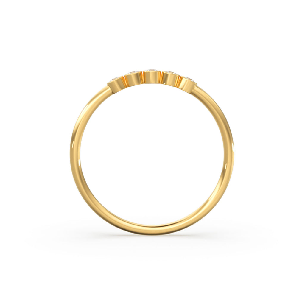 Bezel Set Diamond Band in 14k Gold / Bezel Set Diamond Ring / Simple Thin Gold Band White Diamond Ring / Diamond Bezel Set Wedding Band
