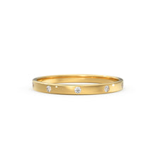 Load image into Gallery viewer, Diamond Wedding Band / 14kt Yellow Gold Band / Promise Ring / Solid Gold Ring / Diamond Wedding Rings Women / Stacking Gold Bands