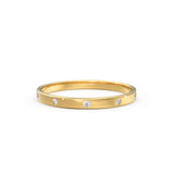 Diamond Wedding Band / 14kt Yellow Gold Band / Promise Ring / Solid Gold Ring / Diamond Wedding Rings Women / Stacking Gold Bands