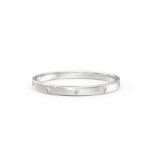 Load image into Gallery viewer, Diamond Wedding Band / 14kt Yellow Gold Band / Promise Ring / Solid Gold Ring / Diamond Wedding Rings Women / Stacking Gold Bands