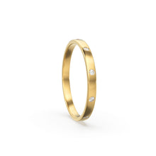 Load image into Gallery viewer, Diamond Wedding Band / 14kt Yellow Gold Band / Promise Ring / Solid Gold Ring / Diamond Wedding Rings Women / Stacking Gold Bands