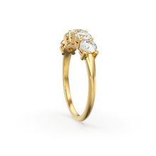 Load image into Gallery viewer, Diamond Anniversary Ring / 14k Solid Gold 5 Stone 1 ctw Genuine Natural Diamond Wedding Ring / 3.75 MM 14k Gold 5 Stone Wedding Band