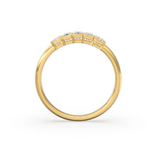Load image into Gallery viewer, Emerald Cut Wedding Band / 14k Solid Gold Ctw Genuine Emerald Cut Diamond Anniversary Ring / Natural Diamond Cluster Band