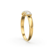 Load image into Gallery viewer, Emerald Cut Wedding Band / 14k Solid Gold Ctw Genuine Emerald Cut Diamond Anniversary Ring / Natural Diamond Cluster Band
