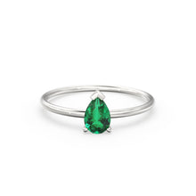 Load image into Gallery viewer, 14K Gold Emerald Ring / Green Energy Ring / May Birthstone Ring / Engagement Ring / Dainty Engagement Ring / Emerald Engagement Ring