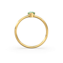 Load image into Gallery viewer, 14K Gold Emerald Ring / Green Energy Ring / May Birthstone Ring / Engagement Ring / Dainty Engagement Ring / Emerald Engagement Ring