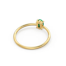 Load image into Gallery viewer, 14K Gold Oval Emerald Ring / Make Me Blush Ring / Engagement Ring / May Birthstone Ring / Dainty Engagement Ring / Green Stone Gold Ring