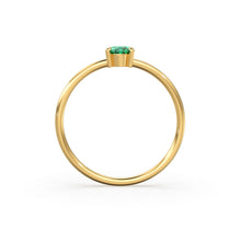 Load image into Gallery viewer, 14K Gold Oval Emerald Ring / Make Me Blush Ring / Engagement Ring / May Birthstone Ring / Dainty Engagement Ring / Green Stone Gold Ring