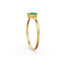Load image into Gallery viewer, 14K Gold Oval Emerald Ring / Make Me Blush Ring / Engagement Ring / May Birthstone Ring / Dainty Engagement Ring / Green Stone Gold Ring