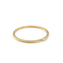 Load image into Gallery viewer, 14K Gold Asymmetrical Marquise Diamond Ring / Dainty Diamond Ring / Diamond Ring / Dainty Ring / Stacking Ring / Promise Ring